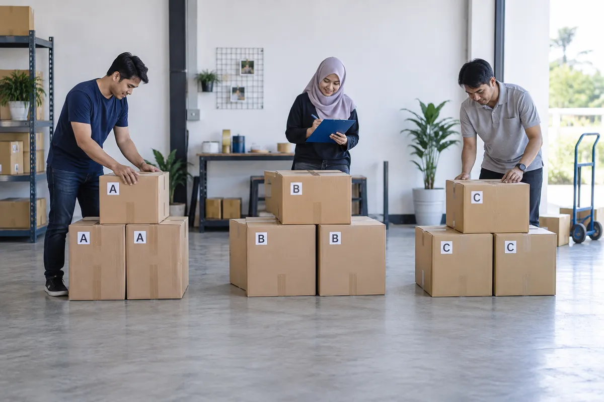 Kumpulan bungkusan dengan rujukan berasingan